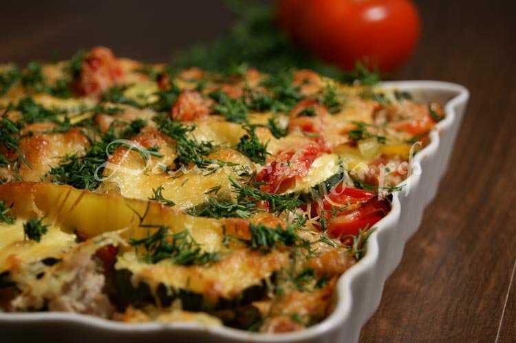 Рецепт картошка в духовке с помидорами и с сыром фото рецепт