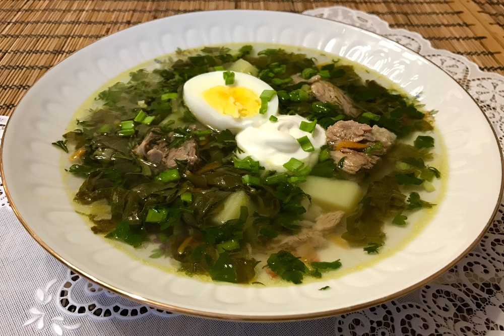 Суп с щавелем и яйцом пошаговый рецепт с курицей фото пошагово