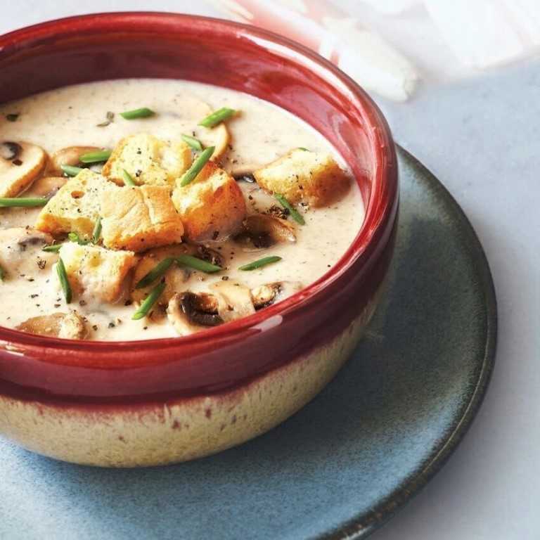 Сырный суп с грибами