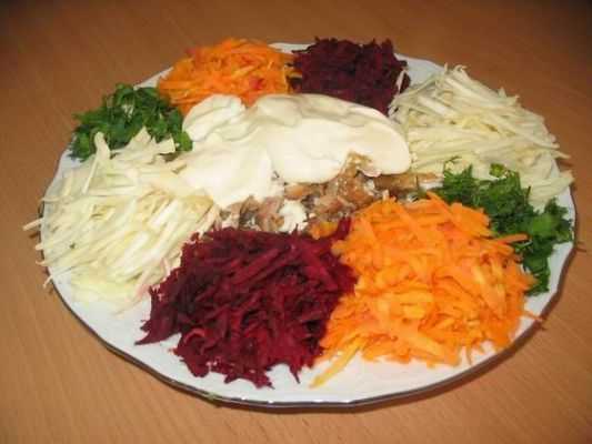 Рецепты салатов кучками рецепты и фото. салаты кучками