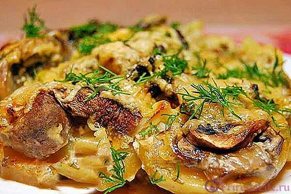 Картошка с грибами в сливках: рецепты блюд
