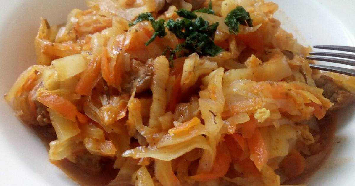 Капуста тушеная в казане — простые пошаговые рецепты