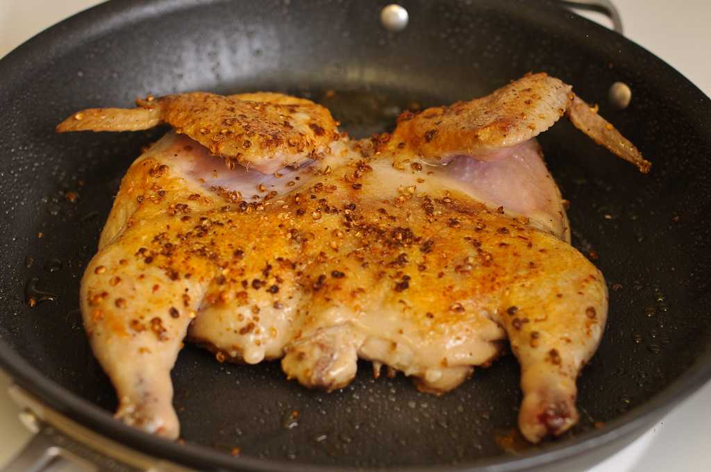 Жареная курица с чесноком на сковороде. Цыпленок табака (тапака). Сковорода для цыпленка табака. Цыпленок на сковороде. Жареный цыпленок на сковороде.