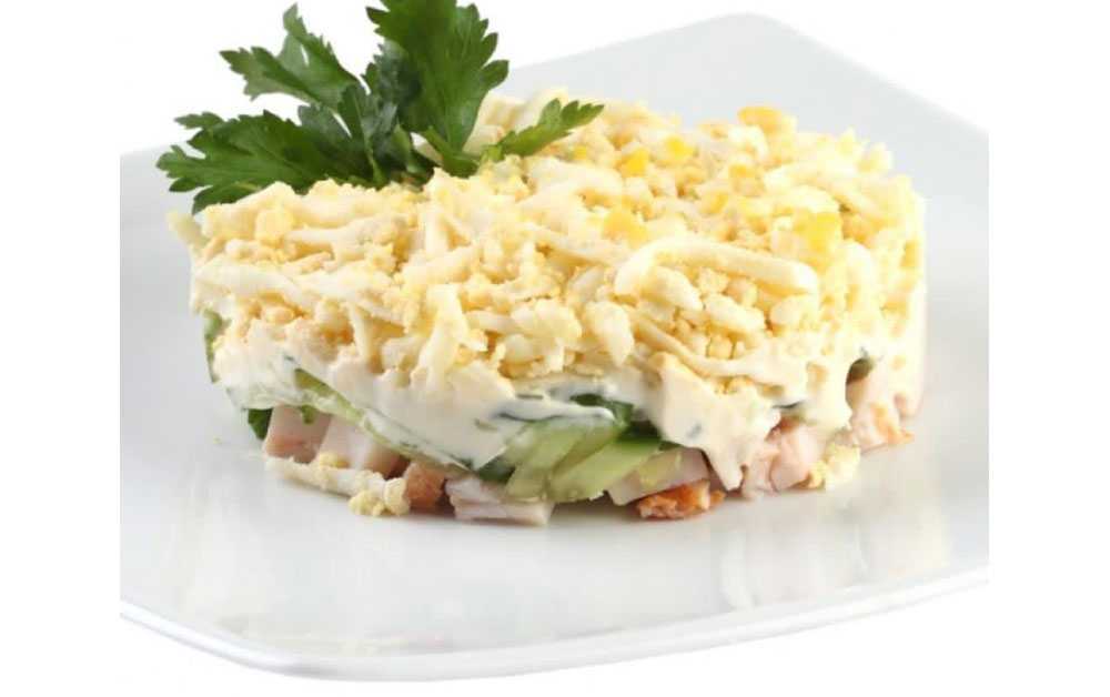Салаты с ветчиной и сыром. очень вкусно и празднично. 12 простых рецептов