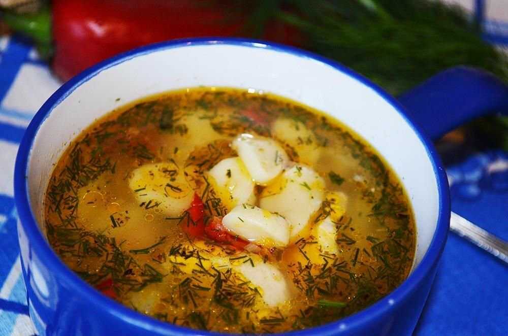 Суп с чесночными галушками рецепт с фото