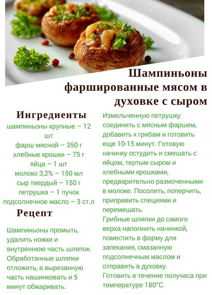 Рецепт фаршированных шампиньонов с фаршем и сыром в духовке с фото пошагово