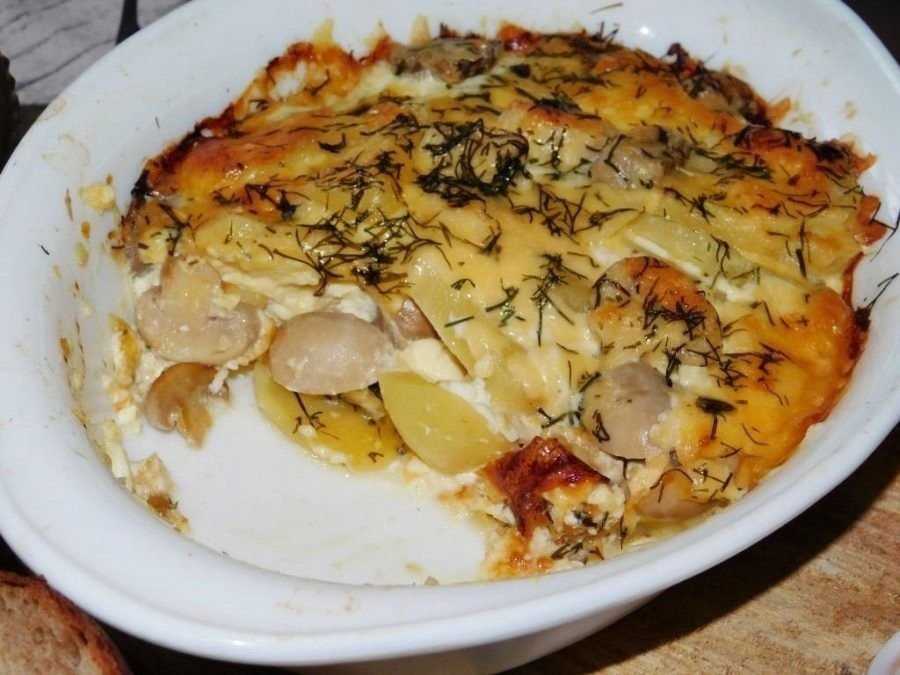 Шампиньоны с картошкой в духовке рецепт с фото