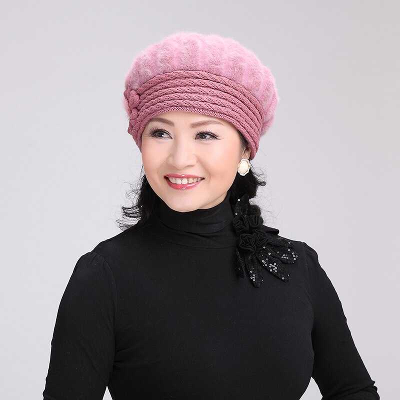 Вязаные шапки для женщин 50 лет для круглого лица спицами