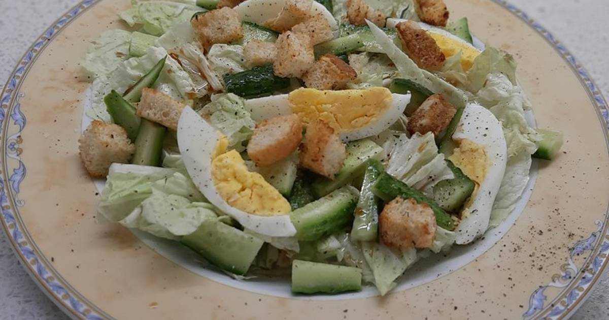 Салат с пекинской капустой, огурцом и горошком - пошаговый фоторецепт