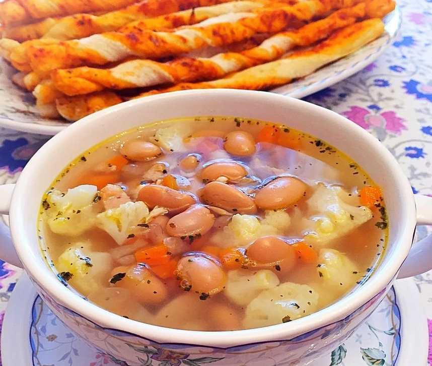 Суп с фасолью консервированной и курицей рецепт с фото белой