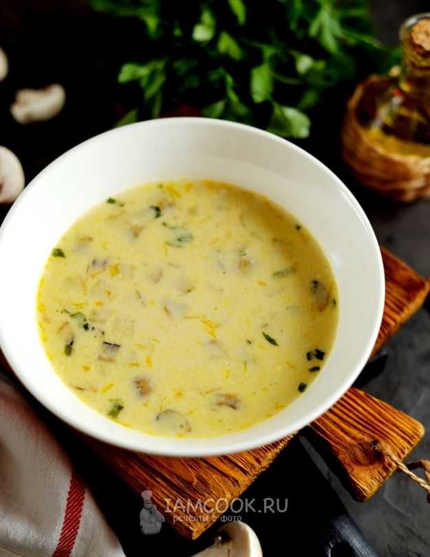 Сырный суп рецепт с плавленным сыром с грибами фото