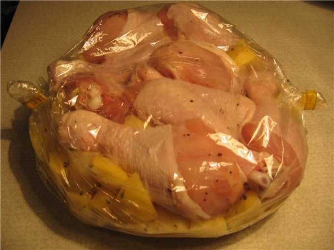 Рецепт курица в пакете для запекания в духовке рецепт с фото