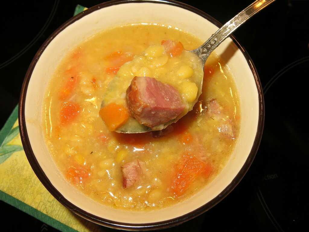 Суп гороховый с ребрышками свиными рецепт в кастрюле с фото пошагово