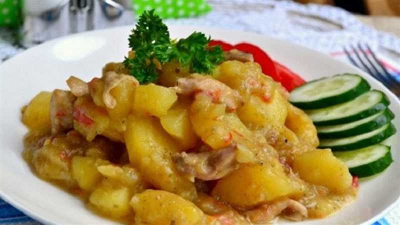 Рецепт картошки с овощами соус