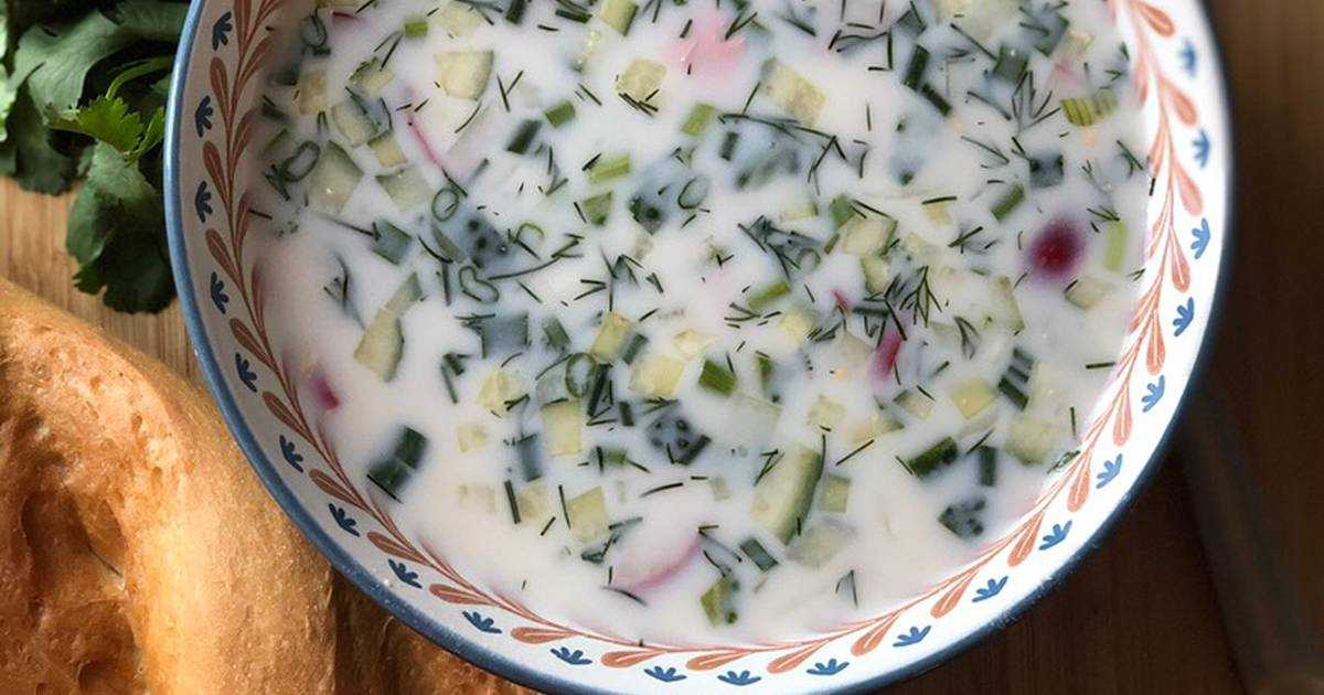 Вкусная окрошка на кефире — 10 классических пошаговых рецептов