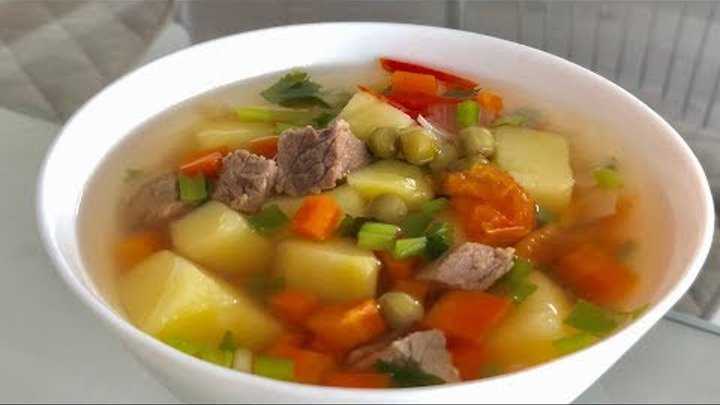 Суп с рисом и картофелем и мясом