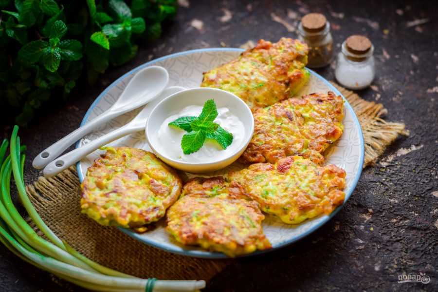 Оладьи из кабачков с ветчиной и сыром - пошаговый рецепт приготовления с фото