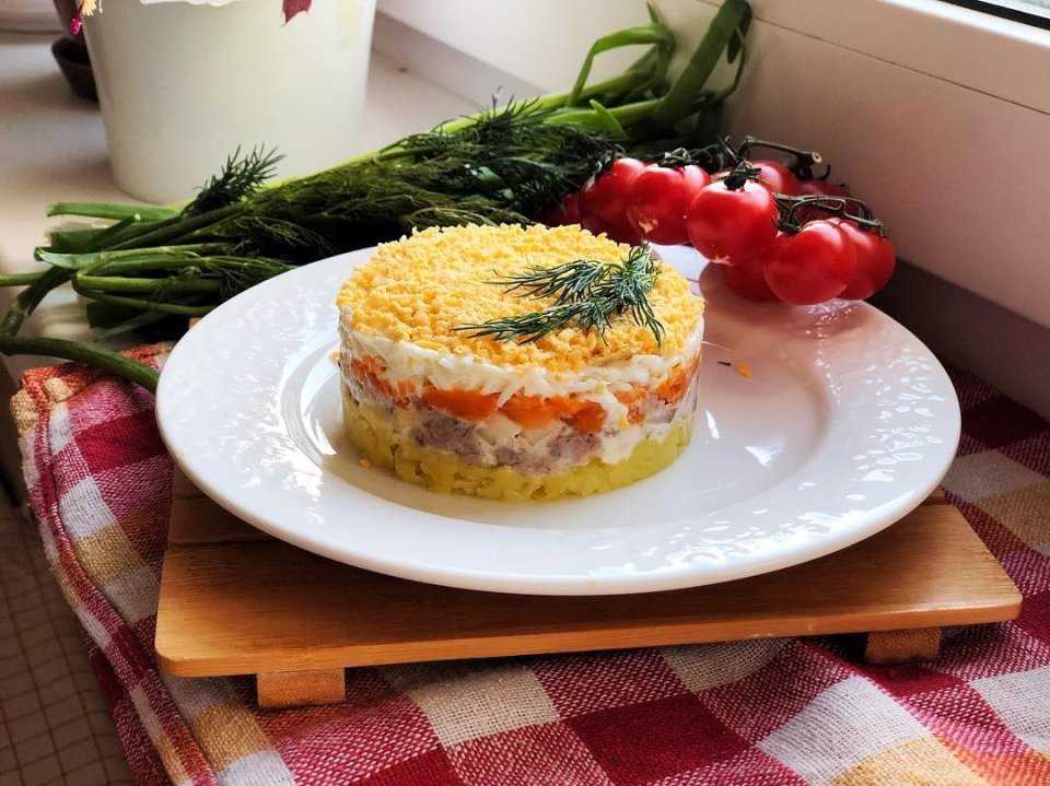 Рыбный салат из консервов с картошкой: рецепты (классический, слоеный)