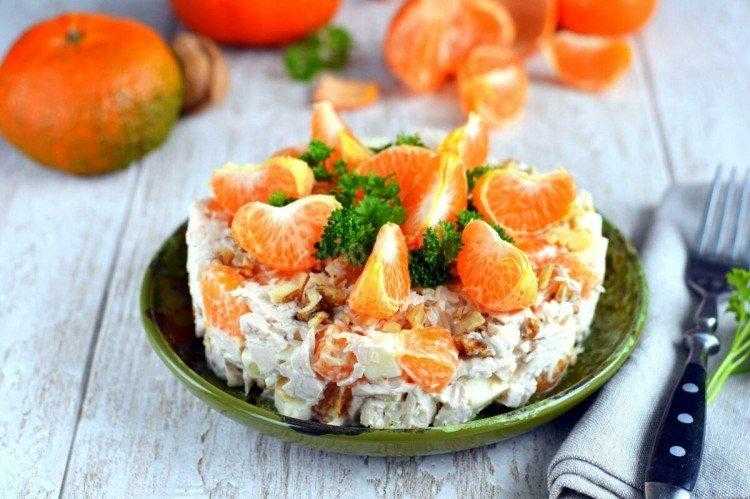 Салат апельсиновая долька с курицей пошаговый рецепт с фото