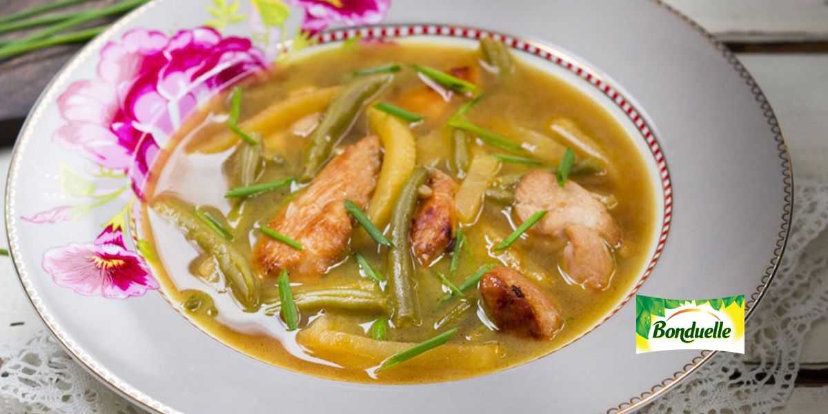 Куриный суп с зелёной стручковой фасолью