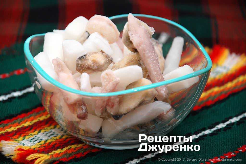 Как приготовить морепродукты замороженные на сковороде рецепт