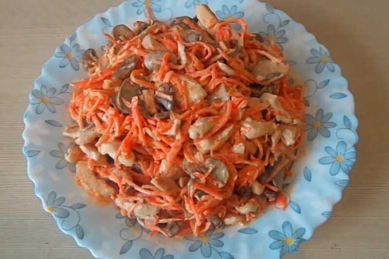 Салат фиалка с копченой курицей и корейской морковью слоями рецепт с фото пошаговый