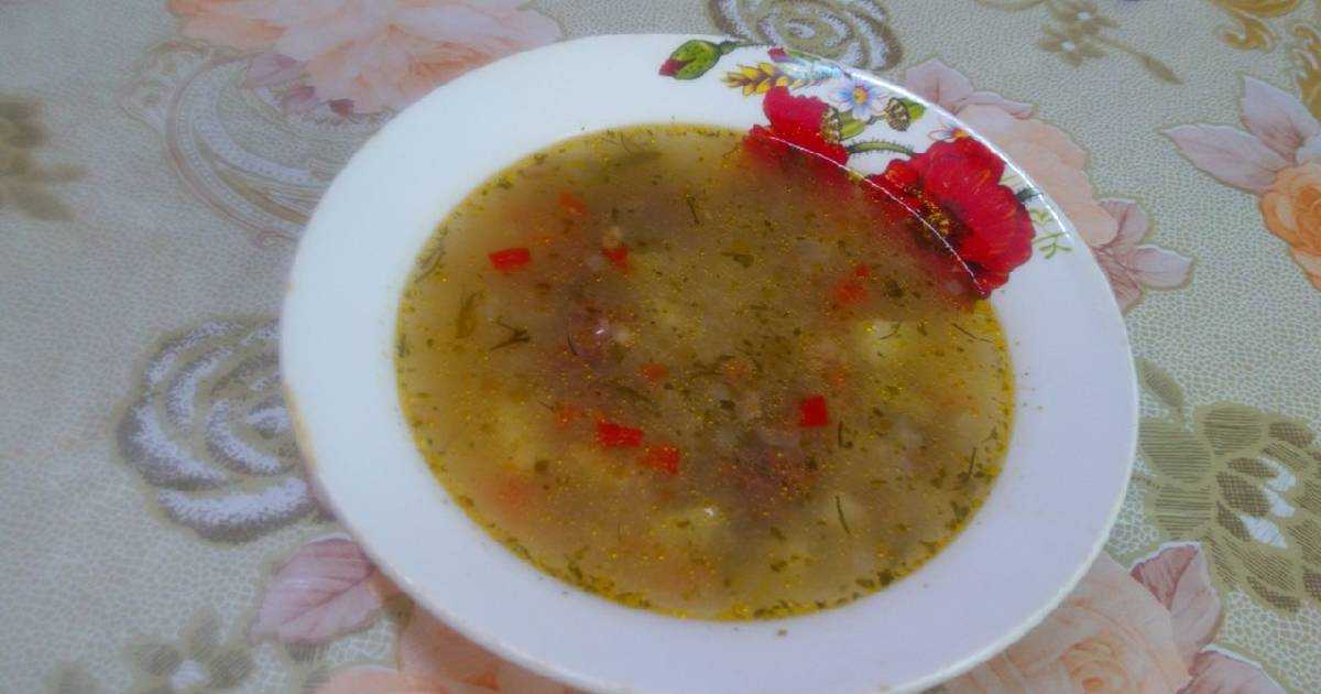 Рассольник с тушенкой и перловкой