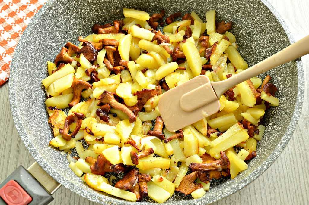 Жареная картошка с грибами пошаговый рецепт